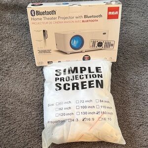 RCA Bluetooth RPJ104 Wireless LCD Projector with Screen
